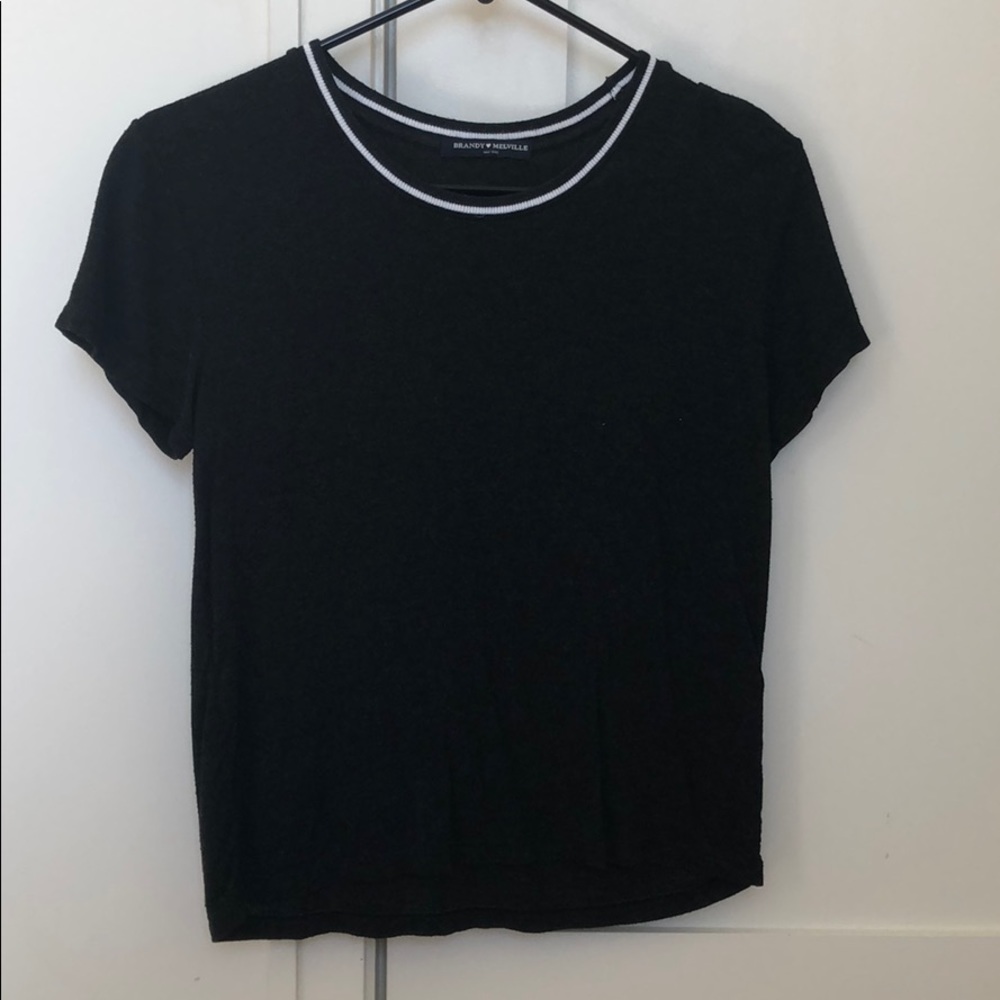 Brandy Melville Dark Gray Ringer Tee